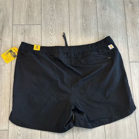 NWT Carhartt Shorts Womens 2X Force Ripstop Work Short Relaxed Fit Black UPF - Picture 2 of 7
